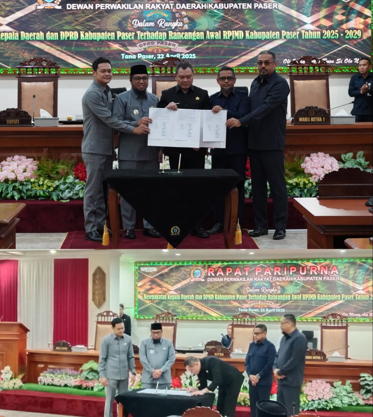 DPRD Paser & Bupati Tandatangani Nota Kesepakatan Ranwal RPJMD Paser 2025-2029